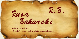 Rusa Bakurski vizit kartica